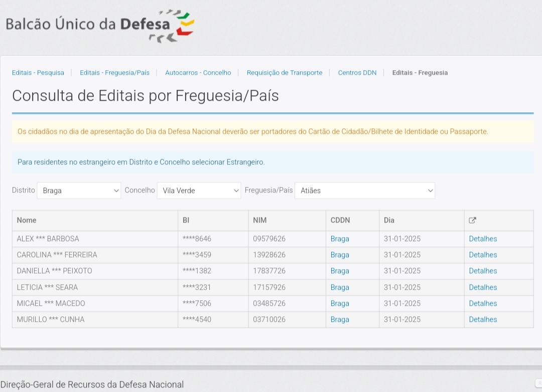 Dia da Defesa Nacional - Cidadãos de Atiães -31 de janeiro